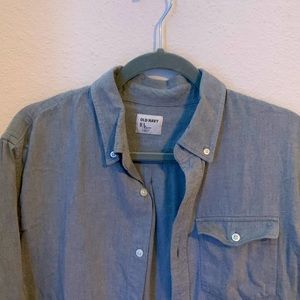 Old Navy Blue/Grey Long Sleeve Button-down